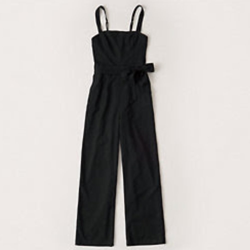 Black Square-Neck Jumpsuit